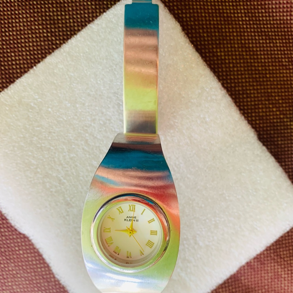 Anne Klein Stainless Steel Silver-Tone Bracelet Watch